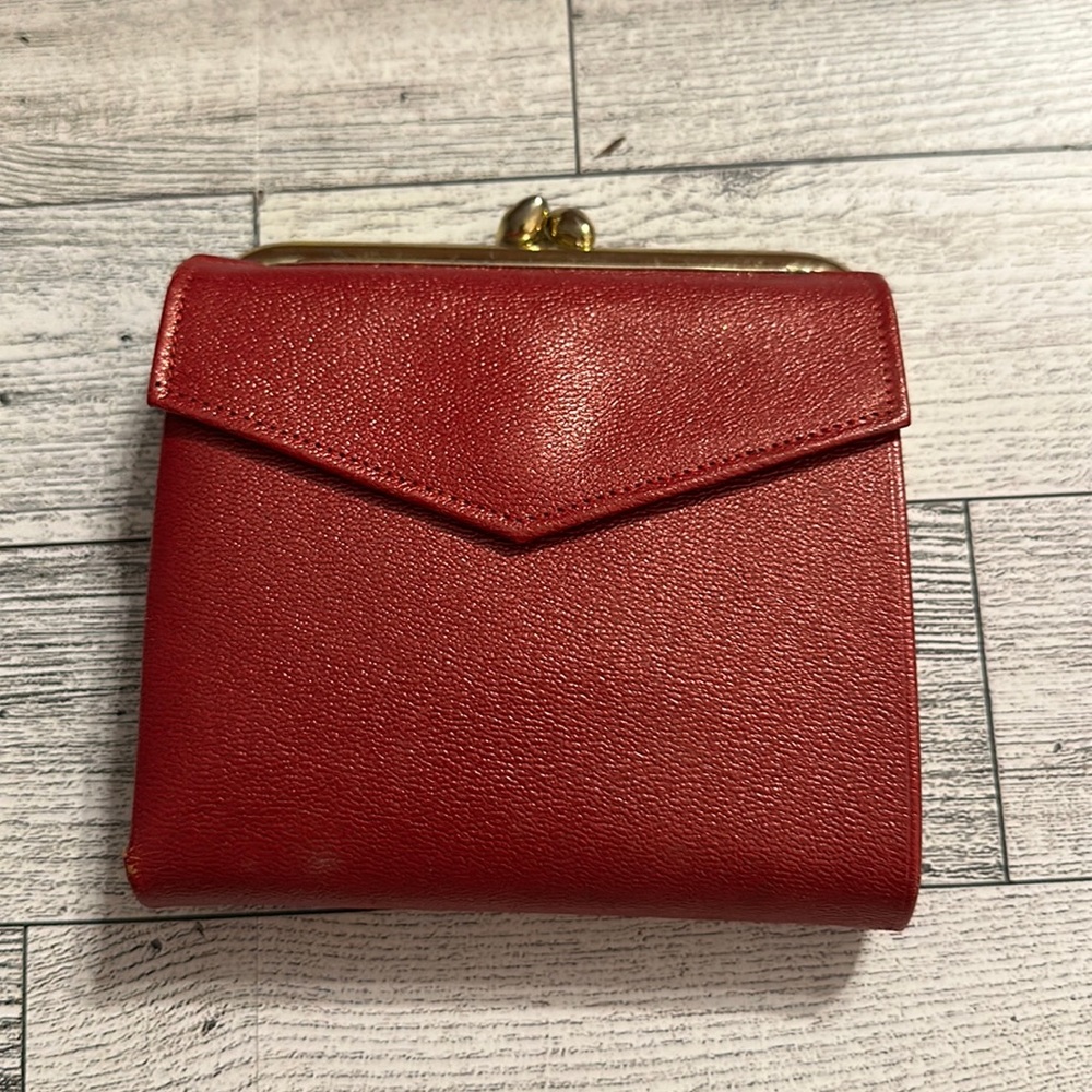 Vintage Red Princess Gardner Cowhide Bifold